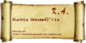 Kuchta Annamária névjegykártya