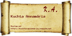 Kuchta Annamária névjegykártya